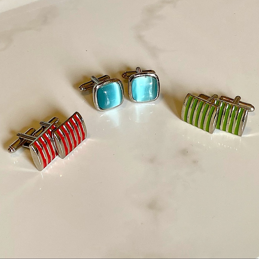 Cuff Links Set of 3 Pairs